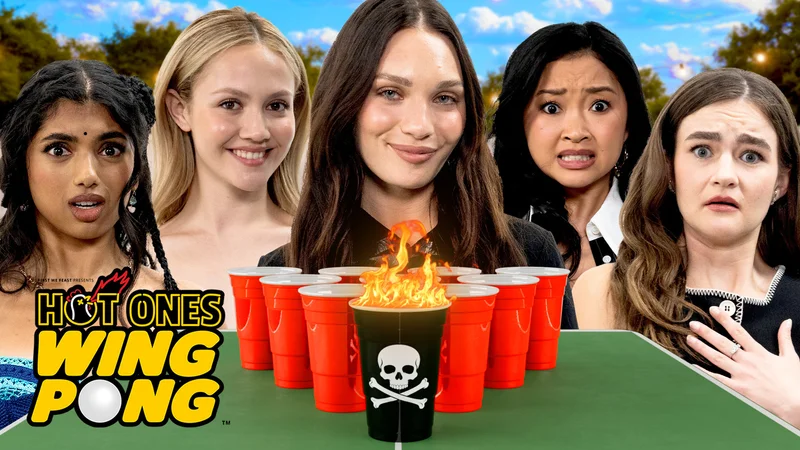 Cast of 'Pretty Lethal' on Hot Ones Wing Pong.