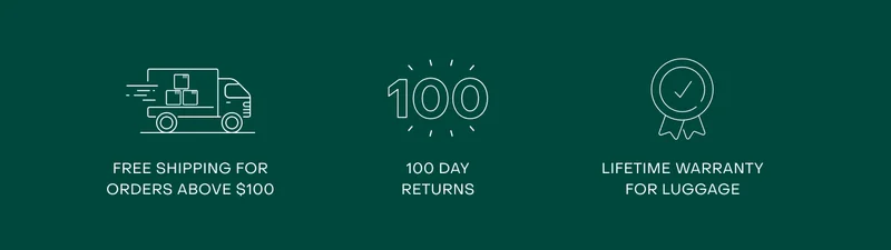 Free shipping for orders above $100. 100 day returns.