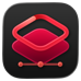 Red outline of a square above a solid square, Pixelmator Pro icon
