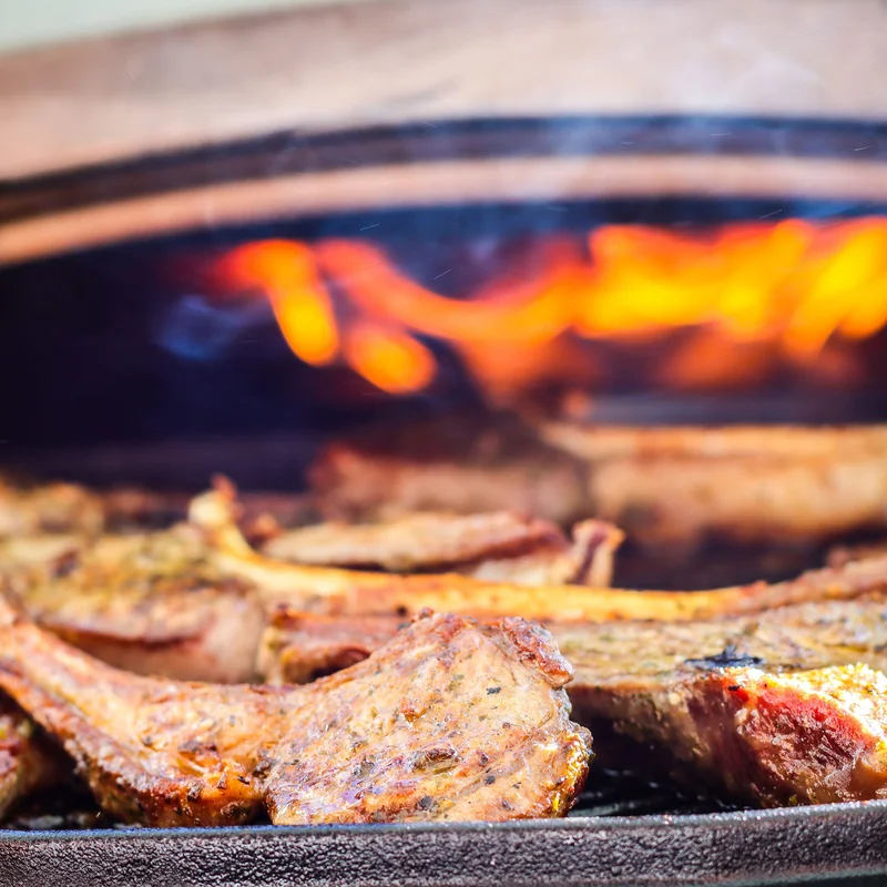 Herb-Marinated Lamb Chops with Grilled Vegetables