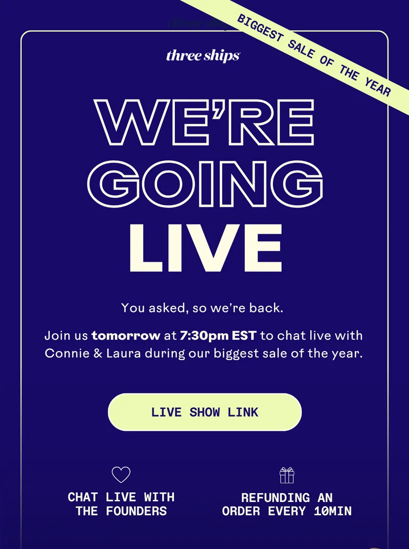 We're Going Live. Live Show Link.