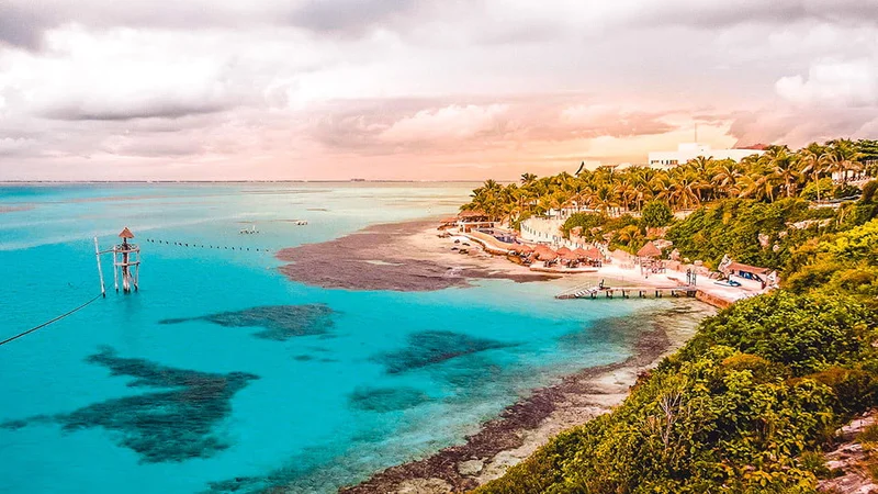 Image description: Aerial view of Isla Mujeres.