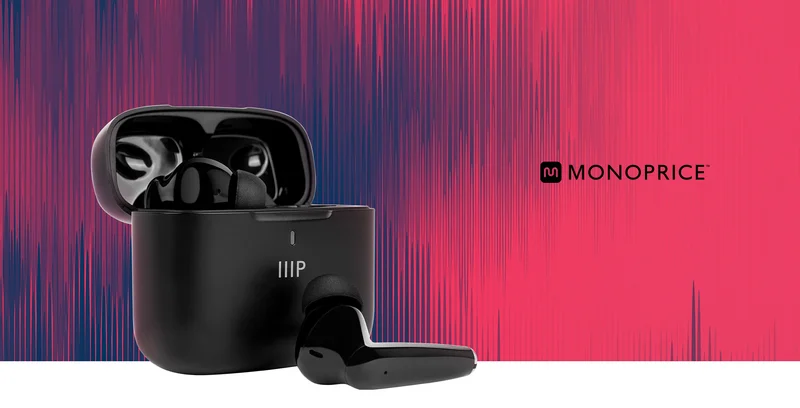 Monoprice Horizon ANC True Wireless Earphones with ANC, Qualcomm QCC3040 Bluetooth 5.2, 4 Mics, cVc 8.0, Adaptive aptX, AAC, Gaming Low Latency Mode, Sweatproof, Charging Case