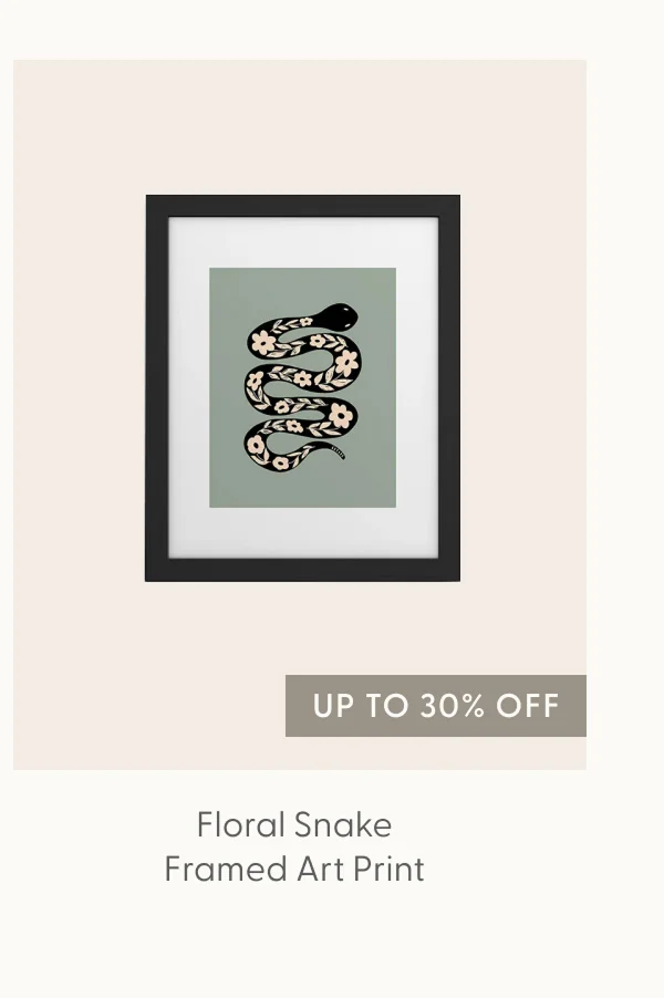Floral Snake Framed Art Print