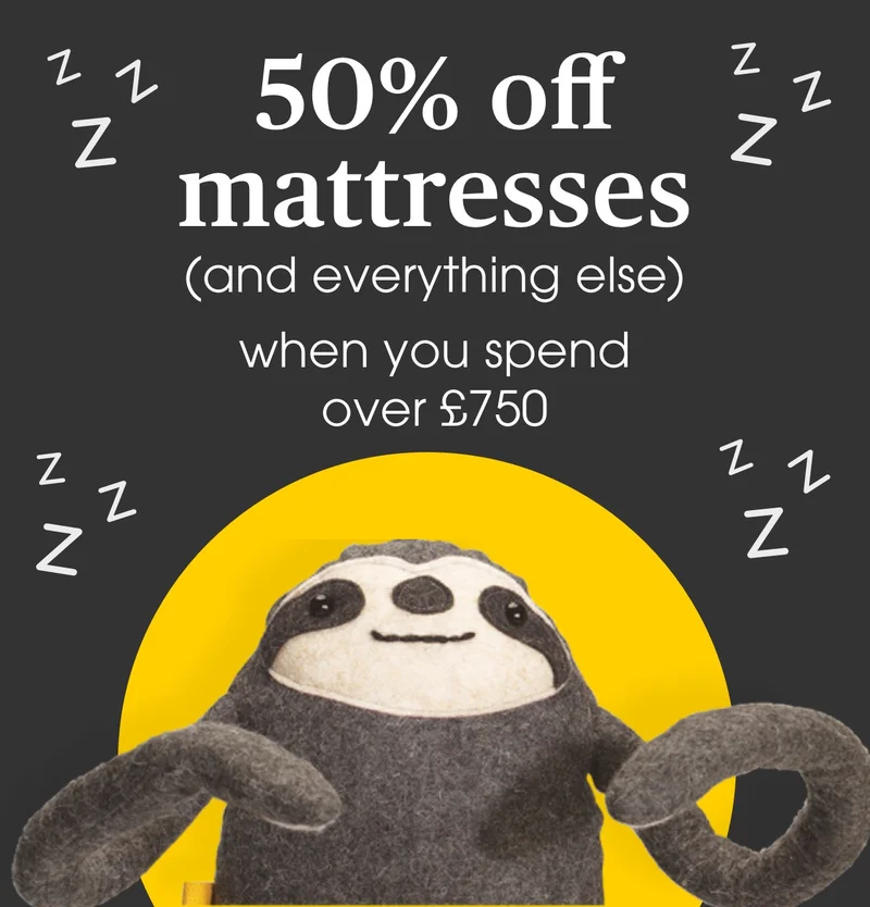 up to 50% off mattresses