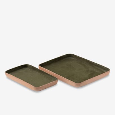 Suede Leather Valet Tray