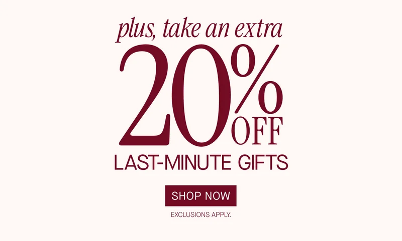 plus, take an extra 20% off last-minute gifts