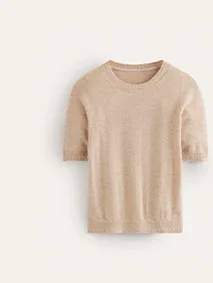 Eva Cashmere T-Shirt - Chinchilla Melange