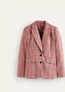 Marylebone Baumwoll-Blazer - Pink Kariert