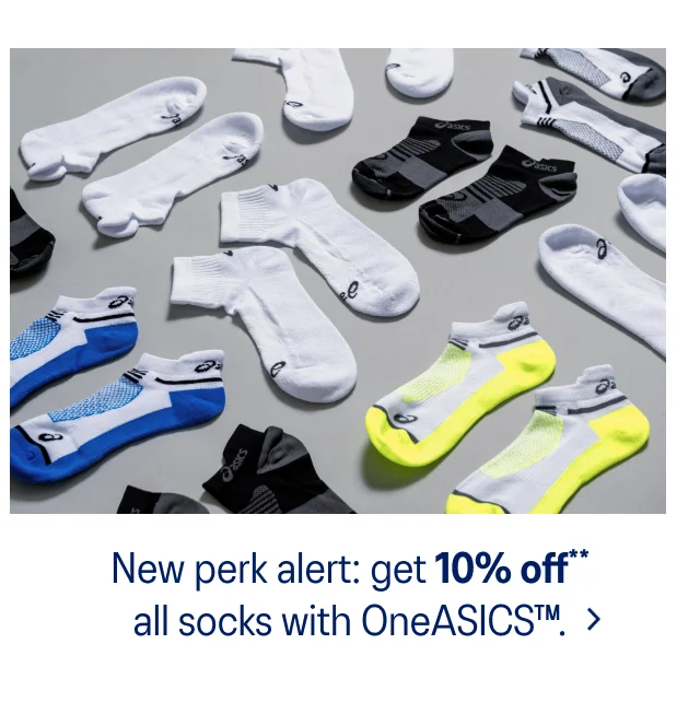 New perk alert: get 10% off all socks with OneASICS