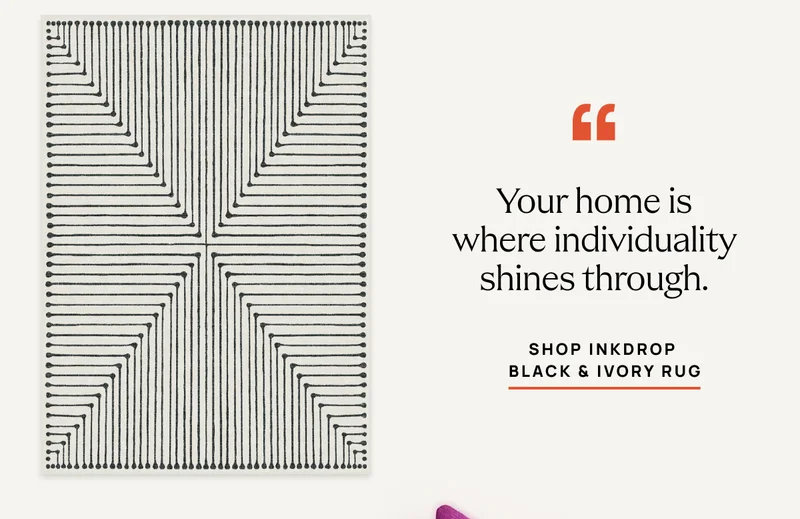 Shop Inkdrop Black & Ivory Rug