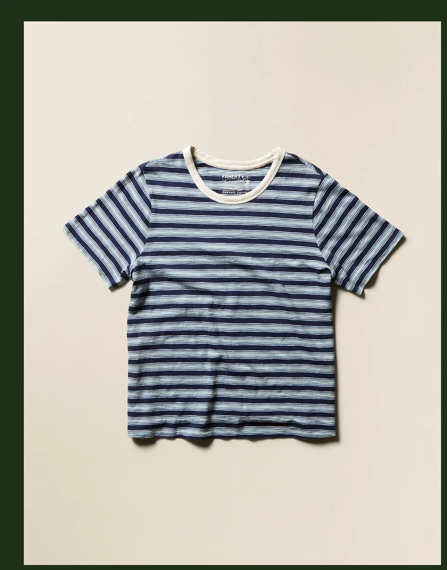 Sunwashed Essential Tee Harbor Haze Stripe