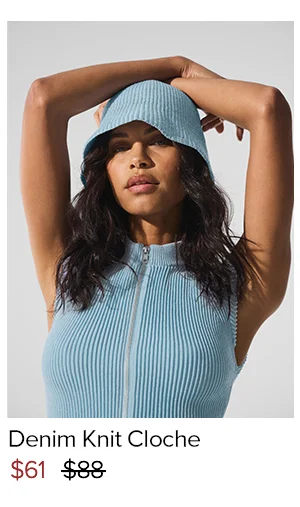 Denim Knit Cloche