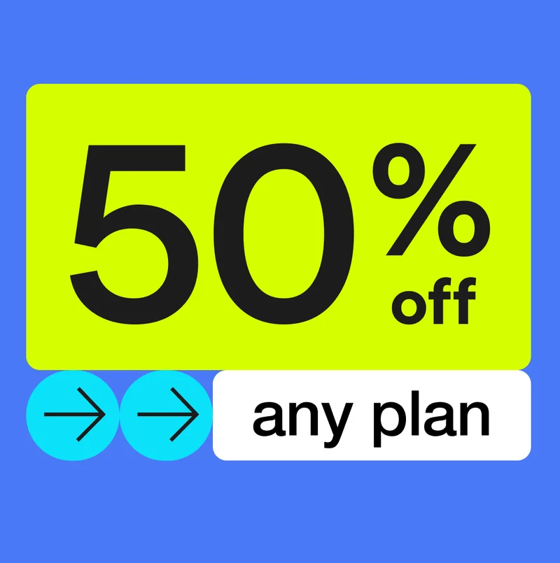 50% off | any plan