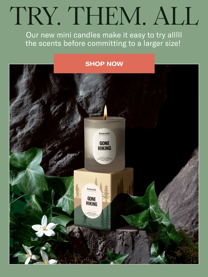 TRY. THEM. ALL | Our new mini candles make it easy to try allll the scents before committing to a large size! | Shop Now