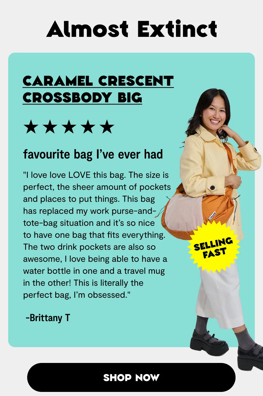 Caramel Crescent Crossbody Big