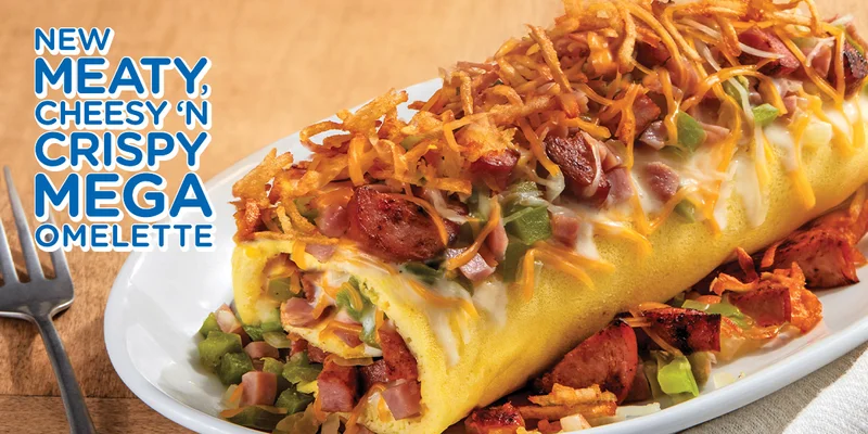 New Meaty, Cheesy 'N Crispy Mega Omelette