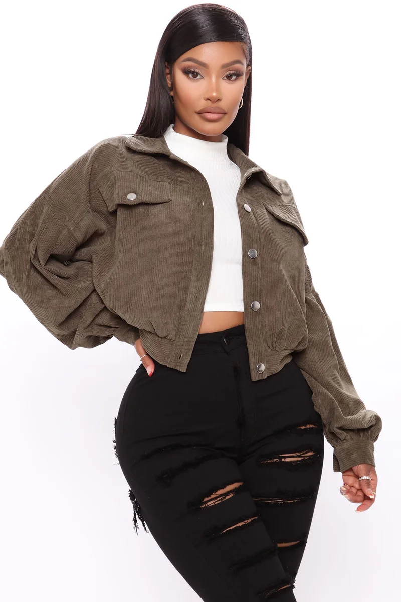 Image of Road Tripping Corduroy Jacket - Olive
