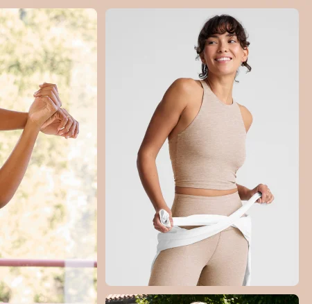 Spacedye Refocus Cropped Tank in Sand Swept Heather