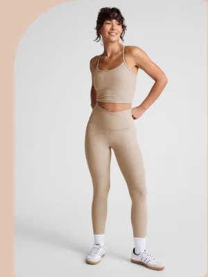 Spacedye At Your Leisure High Waisted Midi Legging in Sand Swept Heather