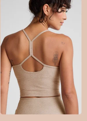 Spacedye Slim Racerback Cropped Tank in Sand Swept Heather