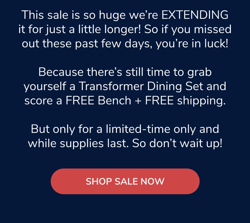 Still Time To Get A FREE Bench + FREE Shipping!