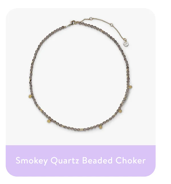 Smokey Quartz Beaded Choker