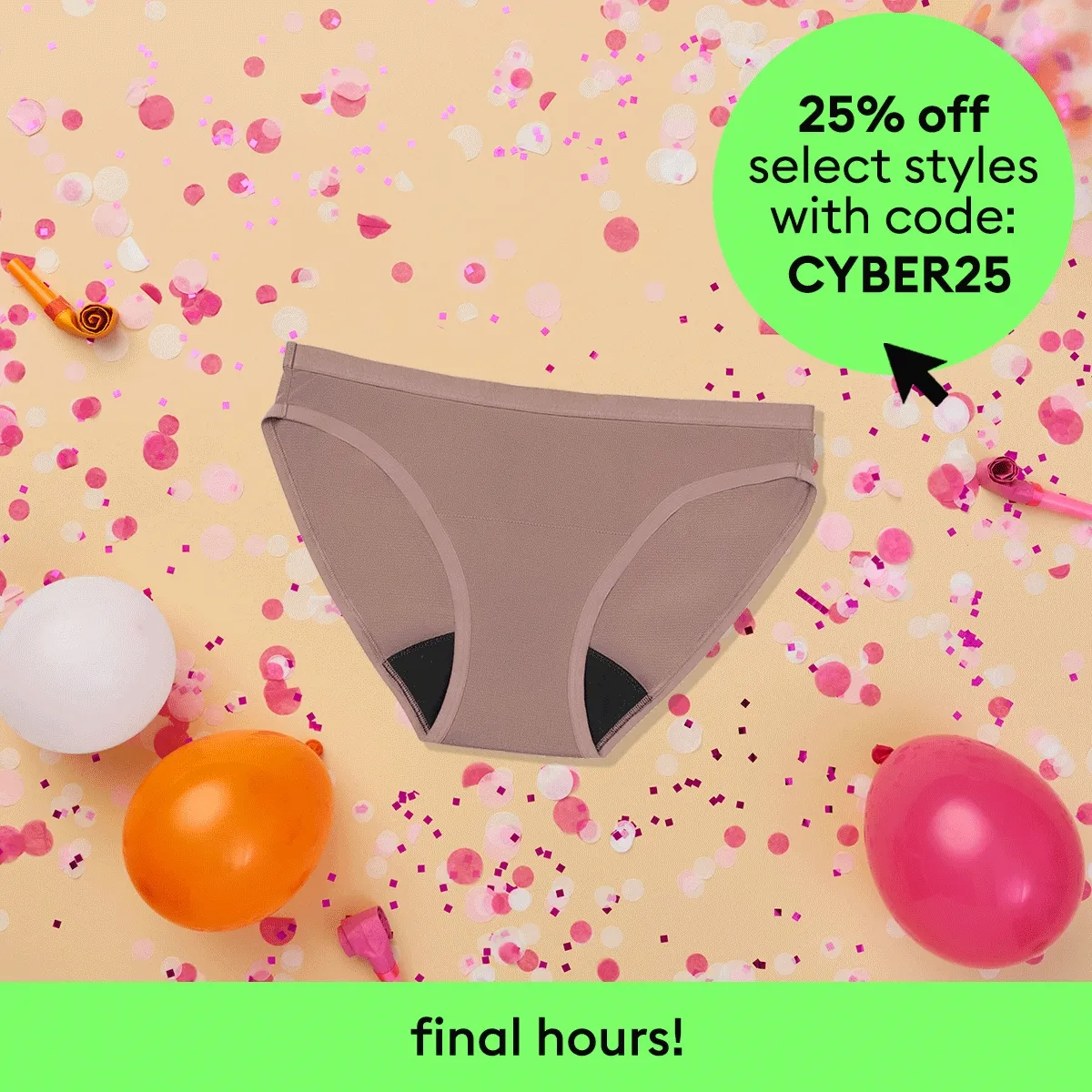 Final hours! 25% off select styles with code: discount code