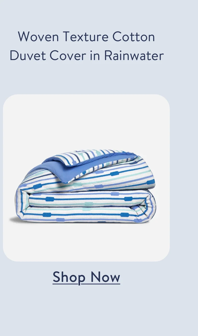 Woven Texture Cotton Duvet Cover in Rainwater