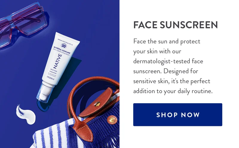 FACE SUNSCREEN | Face the sun and protect your skin with our dermatologist-tested face sunscreen. Designed for sensitive skin, it's the perfect addition to your daily routine. | SHOP NOW