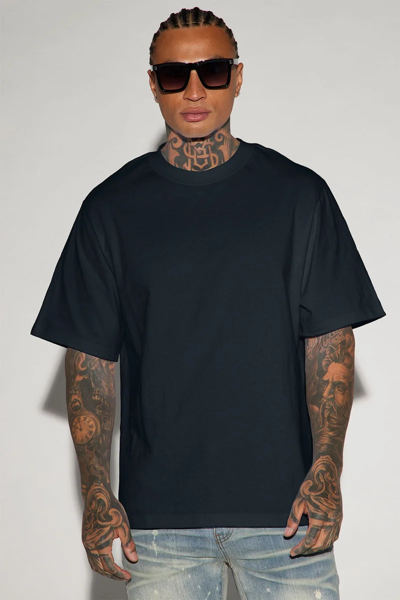 Image of Oversized Heavyweight Short Sleeve Tee - Black