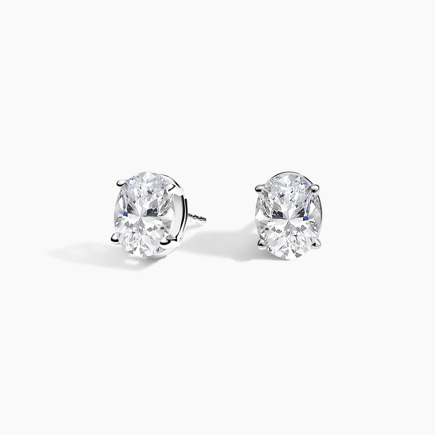 Oval Diamond Stud Earrings
