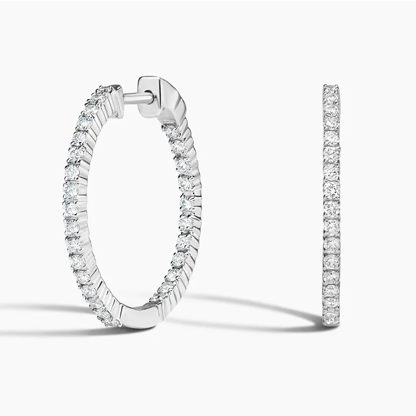 Extra Small Perfect Lab Diamond Hoop Earrings