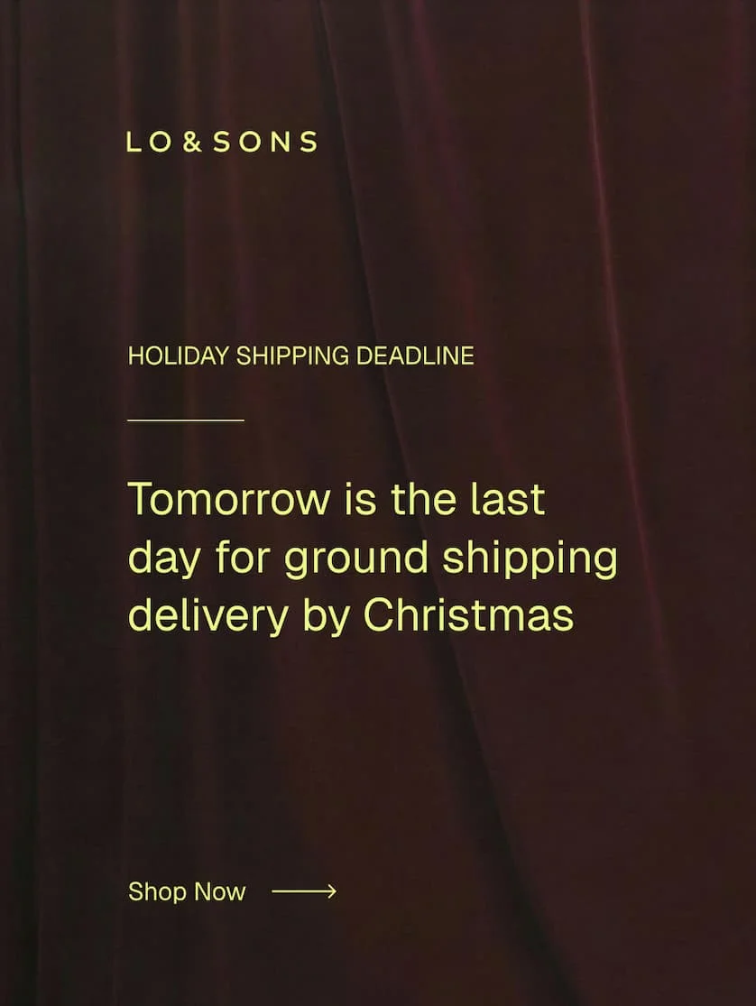 Holiday Sale Delivery Deadline