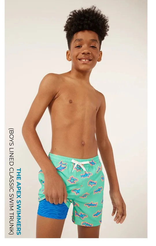 Boys Lined Classic Swim Trunk: The Apex Swimmers