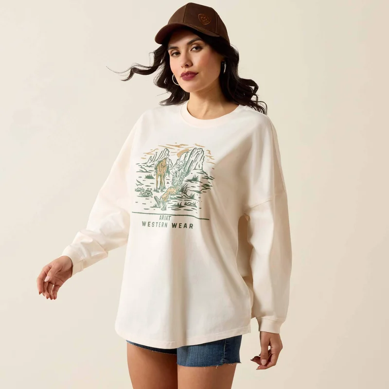 Women’s Canvas Oversized Long Sleeve T-Shirt