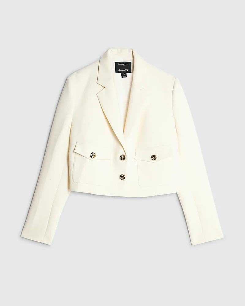 Cream Utility Cropped Blazer Cream Utility Cropped Blazer