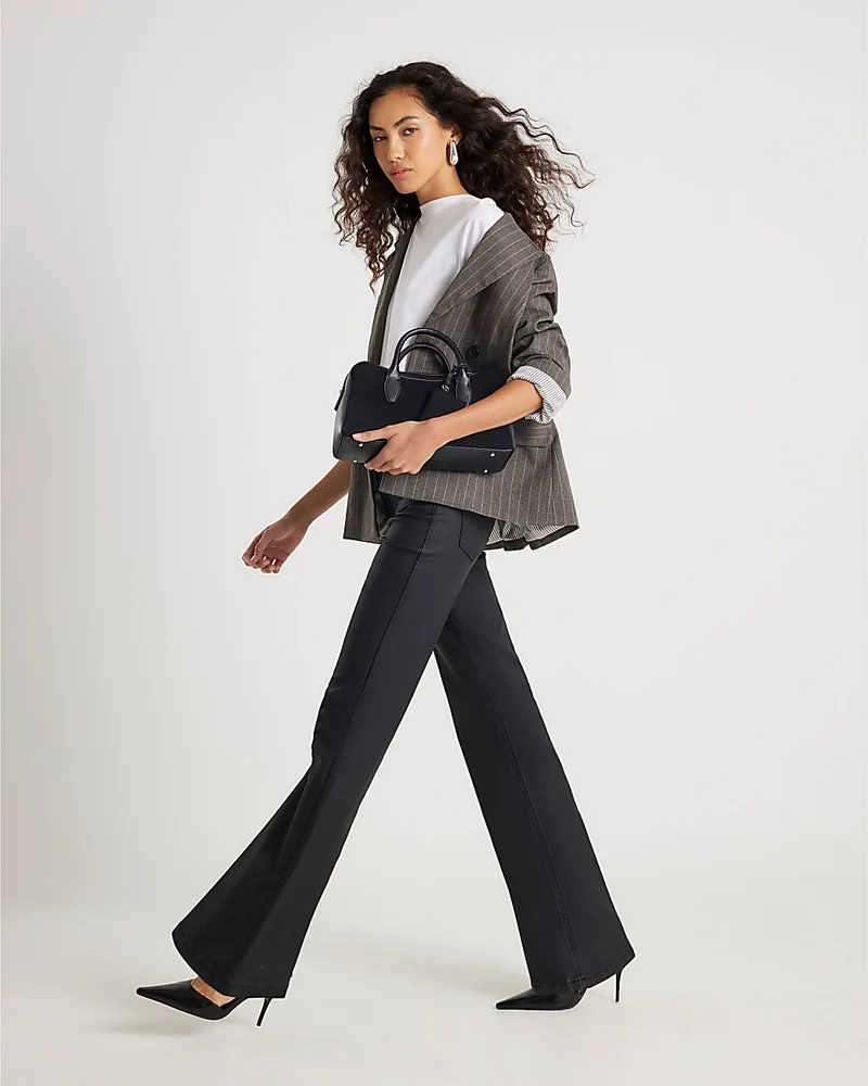 Brown Pinstripe Cinched Blazer Brown Pinstripe Cinched Blazer