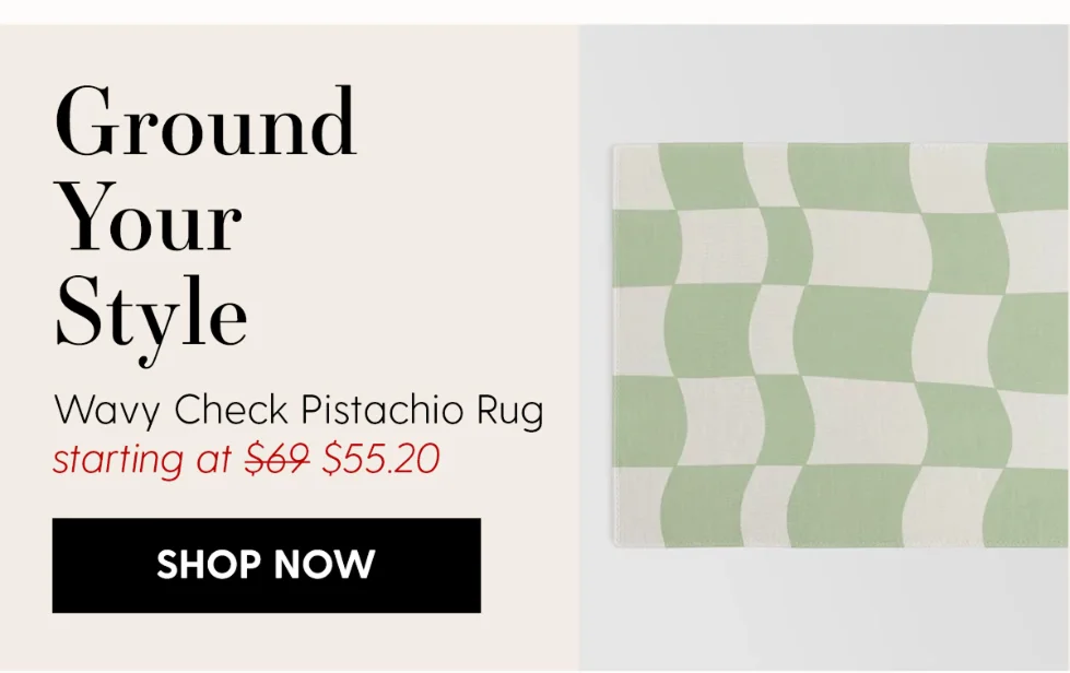 wavy check | pistachio Rug