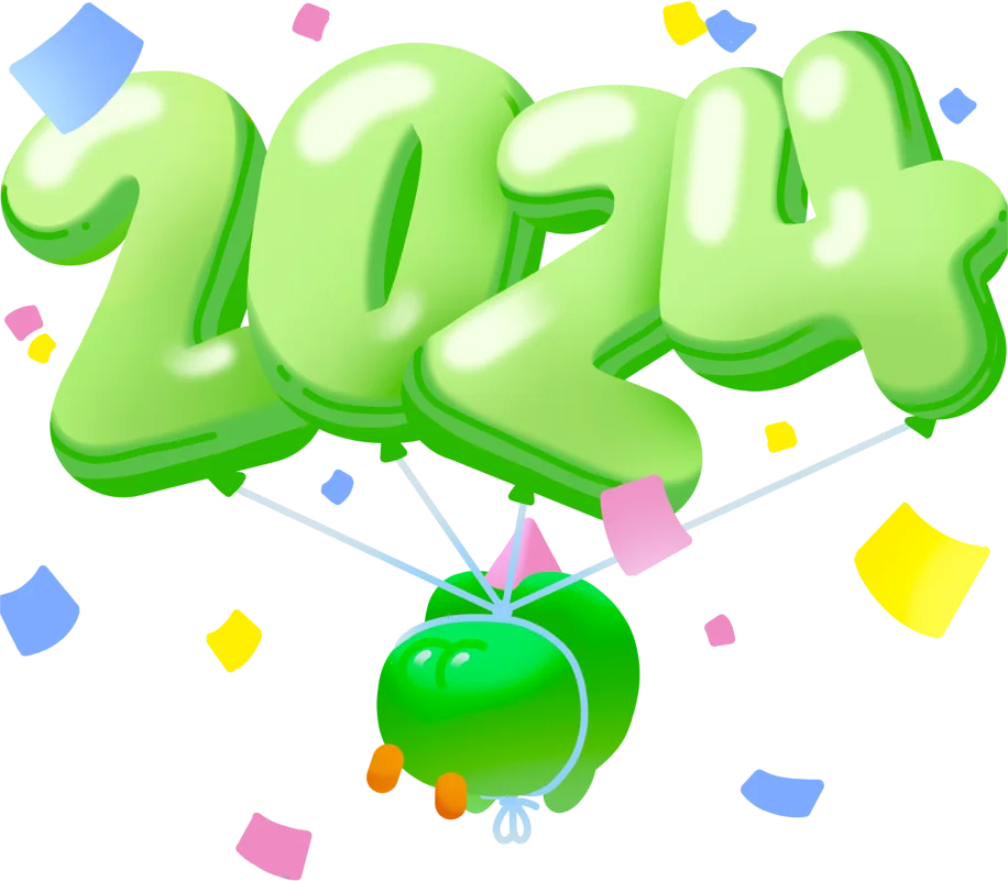 Duo floating away on 2024 ballons