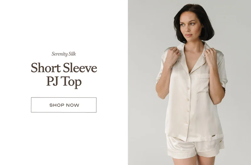 Serenity Silk Short Sleeve PJ Top - Shop Now