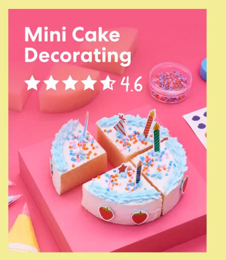 Mini Cake Decorating (4.6 stars) – A DIY baking and decorating activity.