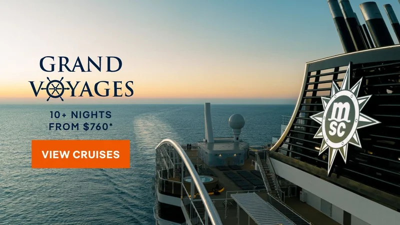 MSC&nbsp;Grand Voyages – 10+ Nights – Click to View Cruises & Book Now
