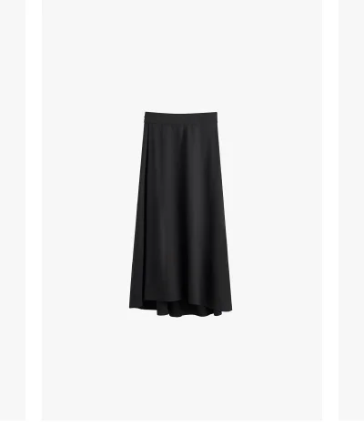 Ponte Pleat Front Skirt Black
