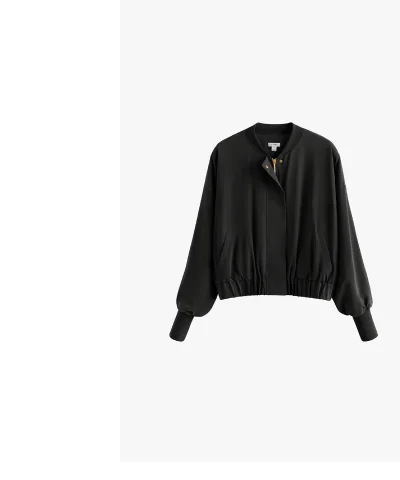 Washable Silk Relaxed Blazer Black