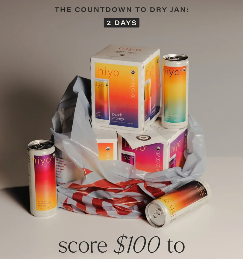 the countdown to dry jan: 2 days. score $100 to