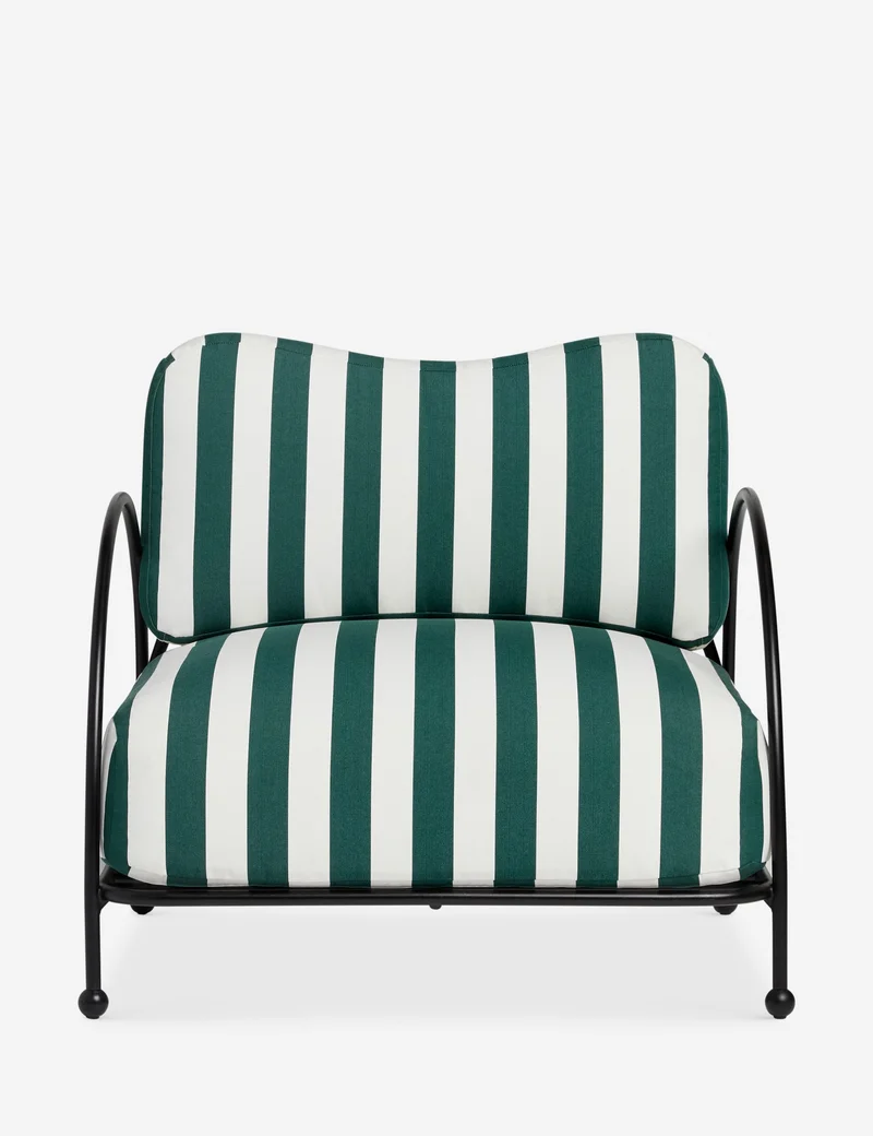 Image of Lanata Outdoor Accent Chair, Green Stripe