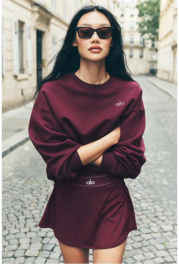 Accolade Crew Neck Pullover - Burgundy - Burgundy / S