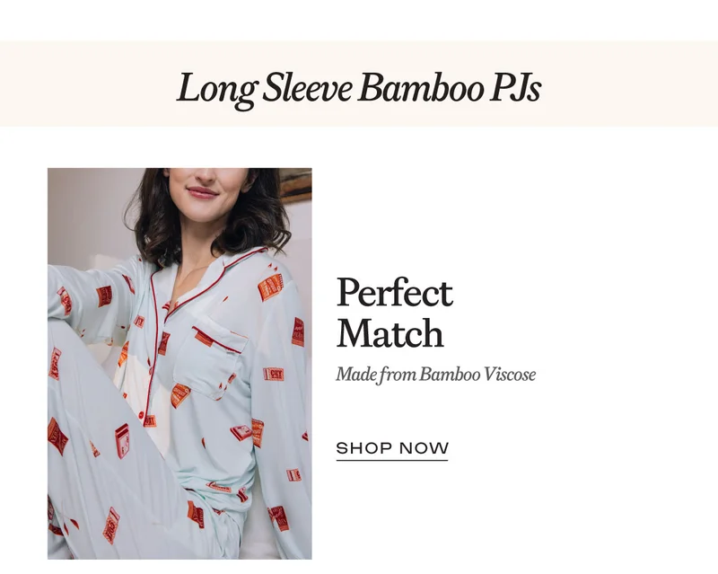 Long Sleeve Bamboo PJs, PERFECT MATCH - Shop Now Long Sleeve Bamboo PJs, PERFECT MATCH - Shop Now