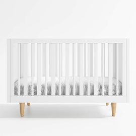 Finn White Wood Convertible Baby Crib